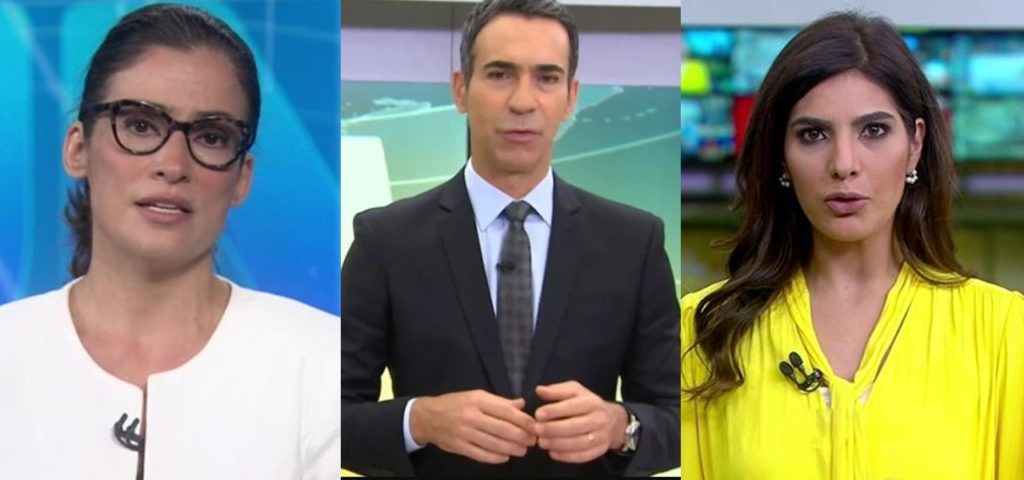 Renata Vasconcellos, César Tralli e Andrea Sadi são cotados para substituir William Bonner nos debates eleitorais da Globo