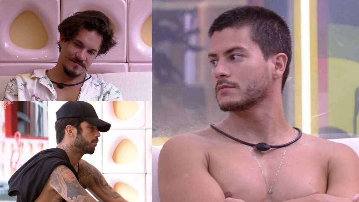 BBB22: Arthur Aguiar toma esporro da produção em conversa com amigos (Foto: Reprodução/Montagem)