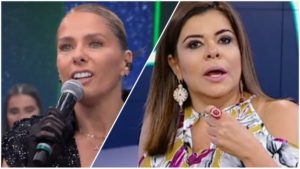 Adriane Galisteu dá alfinetada indireta em Mara Maravilha no Faustão (Montagem/ Reprodução)