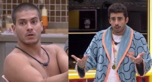 Pedro Scooby e Arthur Aguiar no BBB22; dupla discutiu por critério de votos na reta final (Foto: Reprodução / Globoplay)