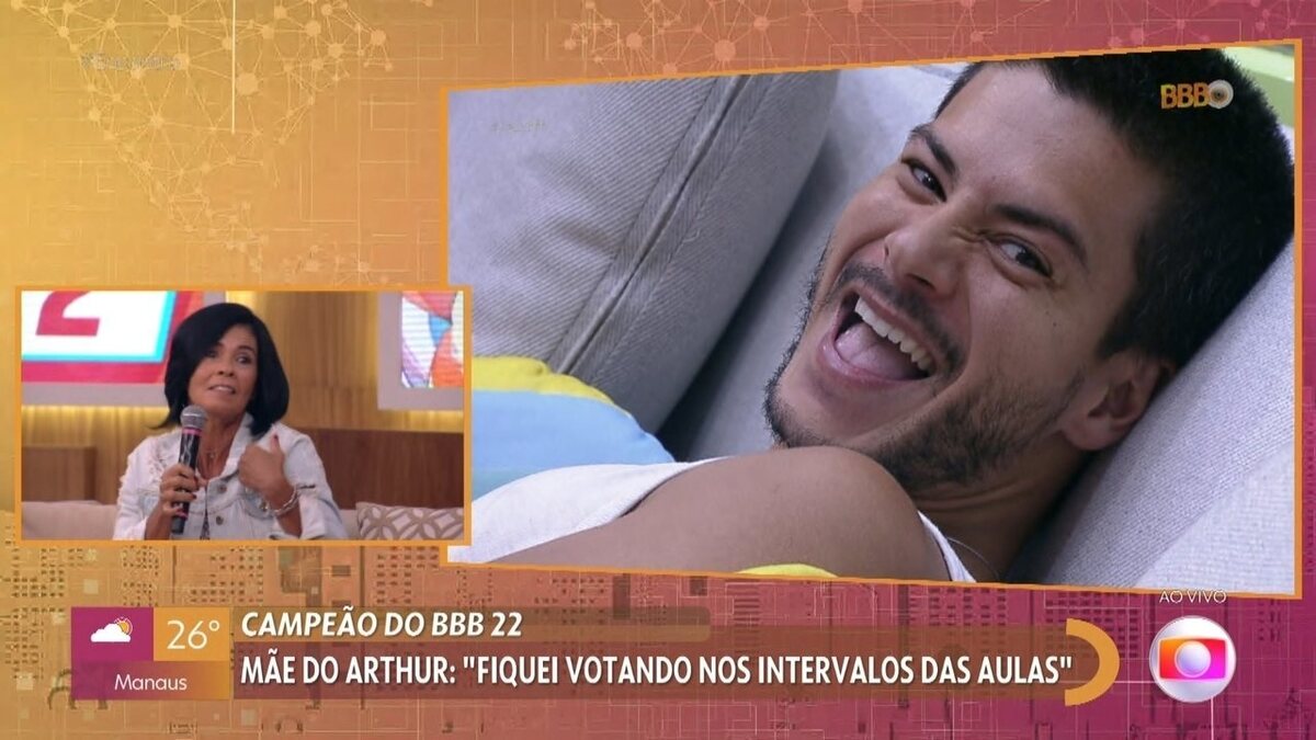 BBB22: Mãe de Arthur Aguiar participou do Encontro com Fátima Bernardes (Foto: Reprodução)