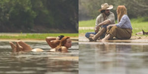 José Leôncio (Renato Góes) transa com Irma (Malu Rodrigues) em 'Pantanal' (Foto: Reprodução / Globo)