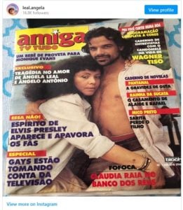  Angela Leal e Ângelo Antônio em capa de revista na época de 'Pantanal' (Foto: Reprodução / Instagram)