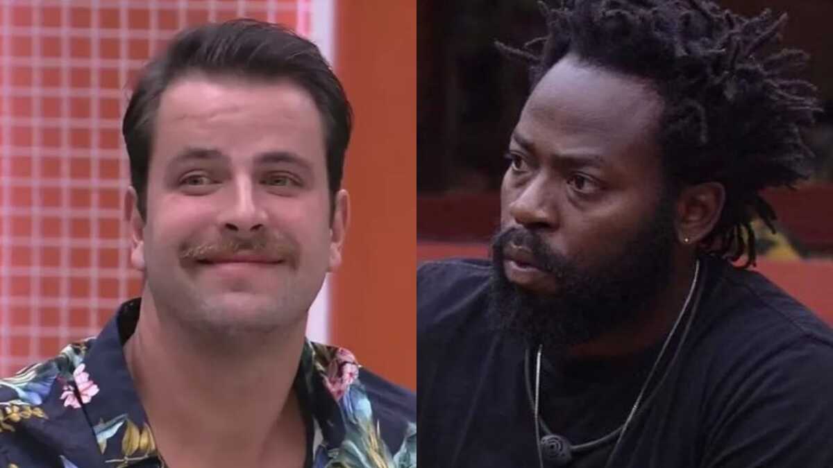 BBB22: Douglas Silva recebe conselho de Gustavo (Foto: Reprodução/Montagem)