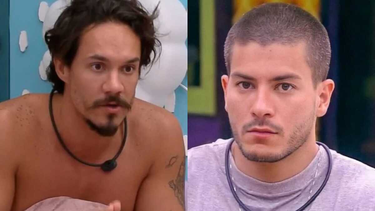 BBB22: Eliezer conta para Linn da Quebrada tudo que ouviu de Arthur Aguiar (Foto: Reprodução/Montagem)