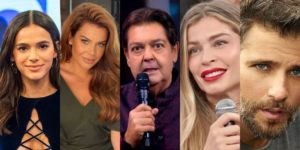 Faustão e alguns famosos que se recusaram a pisar em seu programa (Montagem: TV Foco)