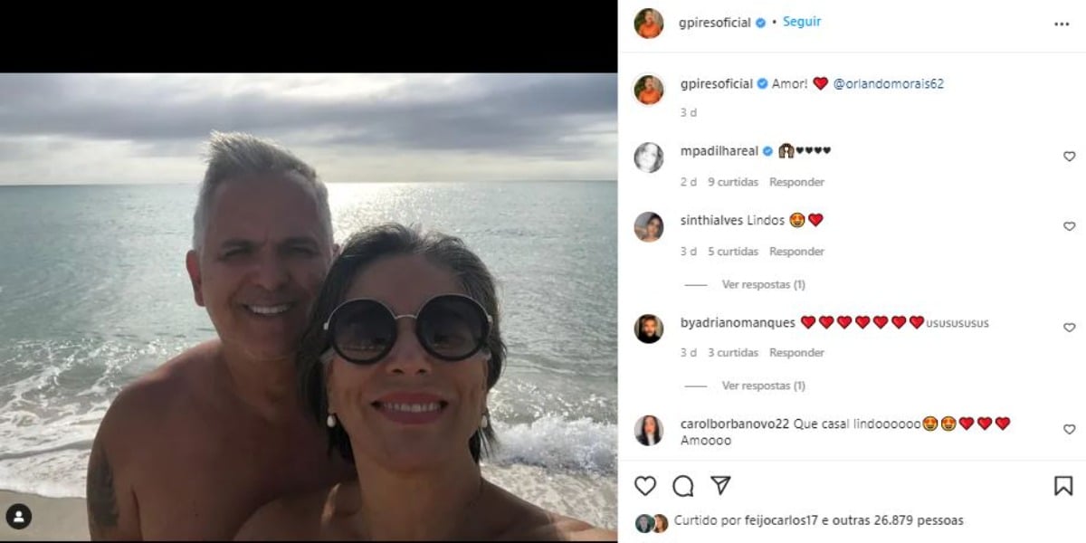 Gloria Pires curtiu hotel de luxo com o marido, Orlando Morais (Foto: Reprodução/Instagram)