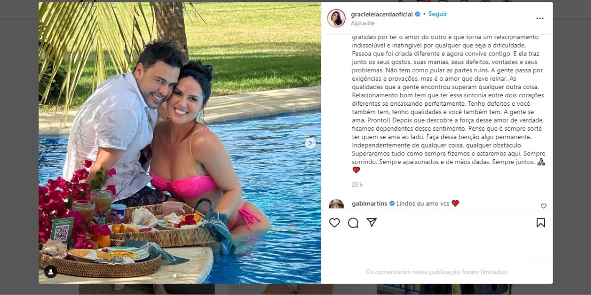 Graciele Lacerda expõe o que viveu com Zezé, assume crise e dá desfecho de relação: "Não tem como"