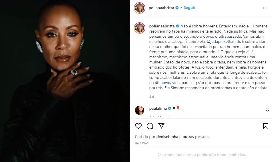 Poliana Abritta fala de Jada Smith (Foto: Reprodução)