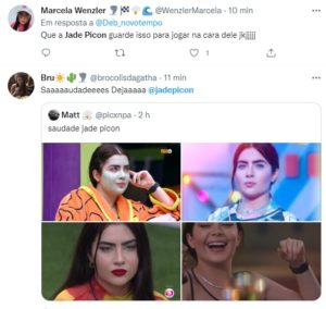 Mesmo eliminada há um mês, web não esquece de Jade Picon no BBB22 (Foto: Reprodução / Twitter)