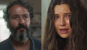 José Leôncio (Marcos Palmeira) terá um embate com Juma (Alanis Guillen) por causa do filho em 'Pantanal' (Foto: Reprodução / Globo)