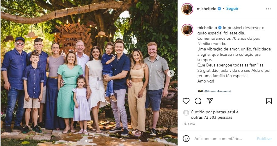 Michel Teló reúne a família e faz anúncio - Foto: Reprodução