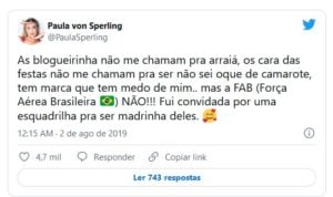 Campeã da edição, Paula foi cancelada no BBB19 (Foto: Reprodução / Twitter)