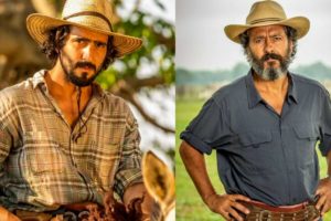 Renato Góes e Marcos Palmeira dão vida a José Leôncio em 'Pantanal' (Foto: Reprodução / Globo)