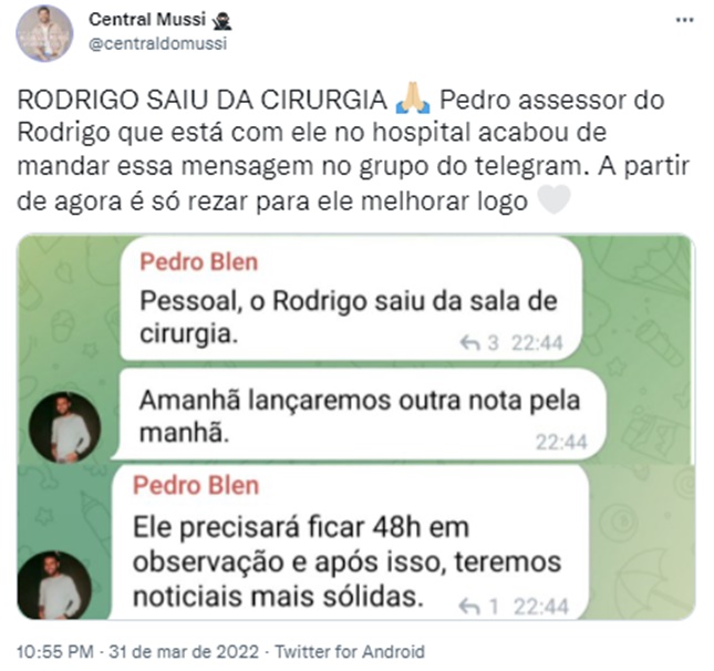 Amigos e administradores de Rodrigo Mussi informam a verdade em página de fãs do ex-BBB22 