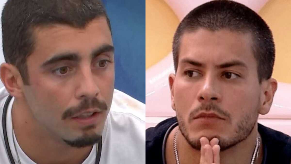 BBB22: Pedro Scooby e Arthur Aguiar disputam favoritismo (Foto: Reprodução/Montagem):