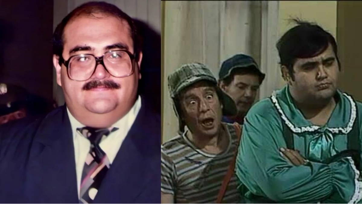 Senhor Barriga e Nhonho no sentado em cima do Chaves 