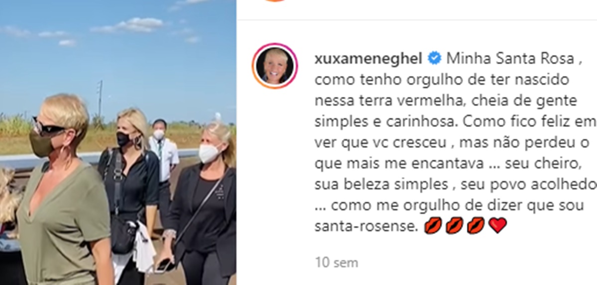 Xuxa visita sua antiga cidade no Rio Grande do Sul 