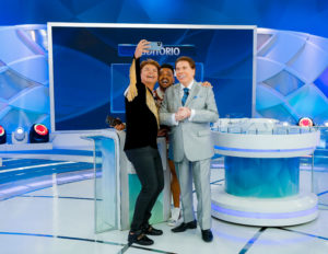 Silvio Santos, David Brazil e Tirullipa (Foto: Lourival Ribeiro/SBT)