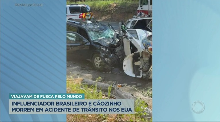 Balanço Geral exibiu imagens de como o carro de Jesse ficou após o acidente fatal