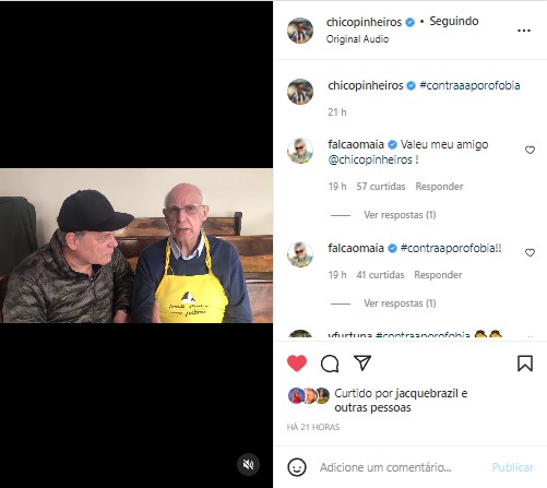 Chico Pinheiro surgiu em um vídeo ao lado do padre Júlio Lancellotti para lançar uma campanha social