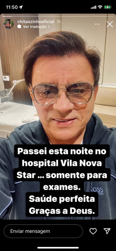 De acordo com cantor, noite no hospital foi para fazer exames (Reprodução) 