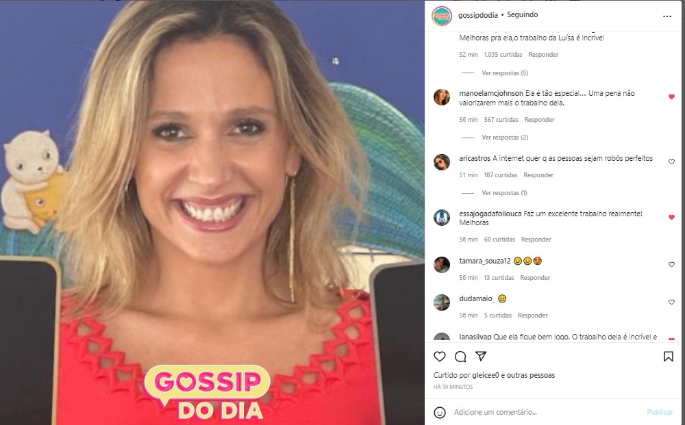 Página de fofocas repercurtiu acidente de Luísa Mell no Instagram