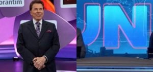 Silvio Santos tirou nome da bancada do Jornal Nacional, mas aposta milionária fracassou no SBT- Foto: Montagem/TV Foco