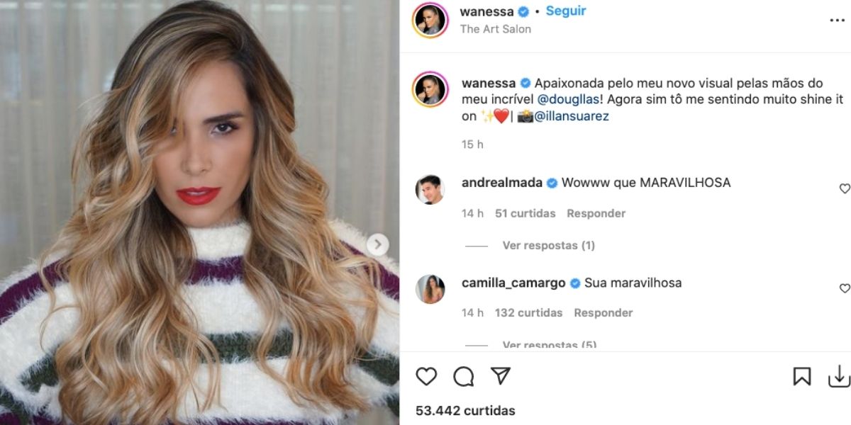 Wanessa afirma que está apaixonada pelo seu novo visual 