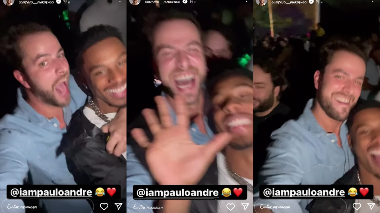 Gustavo Marsengo e Paulo André Camili se reencontraram em balada de São Paulo (Foto: Reprodução/Instagram)