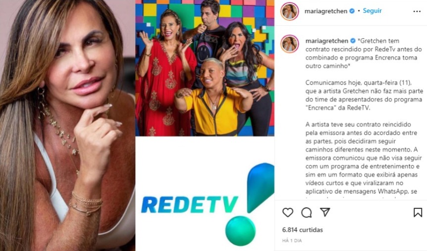 RedeTV! se desespera e convoca Gretchen para salvar programa flopado