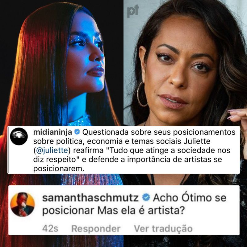 Samantha Schmutz ataca Juliette no Instagram (Foto: Reprodução) 