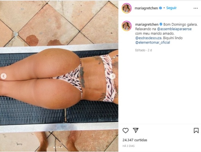 Gretchen publica ensaio de biquíni nas redes sociais (Foto: Reprodução/Instagram)