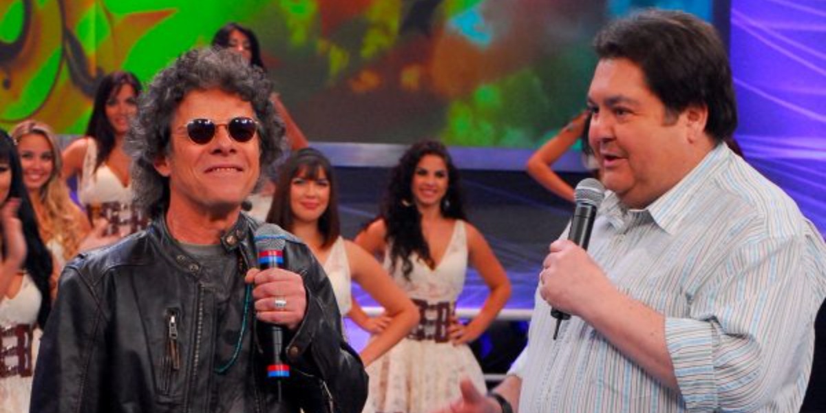 José Mayer, como Augusto César, e Faustão em "A Favorita" (Foto: Reprodução/TV Globo)