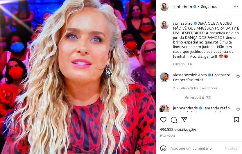 Angélica recebeu apoio de Sonia Abrão para voltar a Globo (Foto: Reprodução/ Instagram)