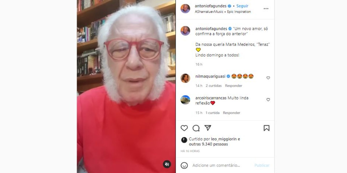 Antonio Fagundes usou as redes sociais para mandar um recado aos fãs (Foto: Reprodução/Instagram)