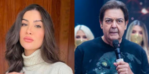 Bianca Andrade e Faustão na Globo (Foto: Reprodução)