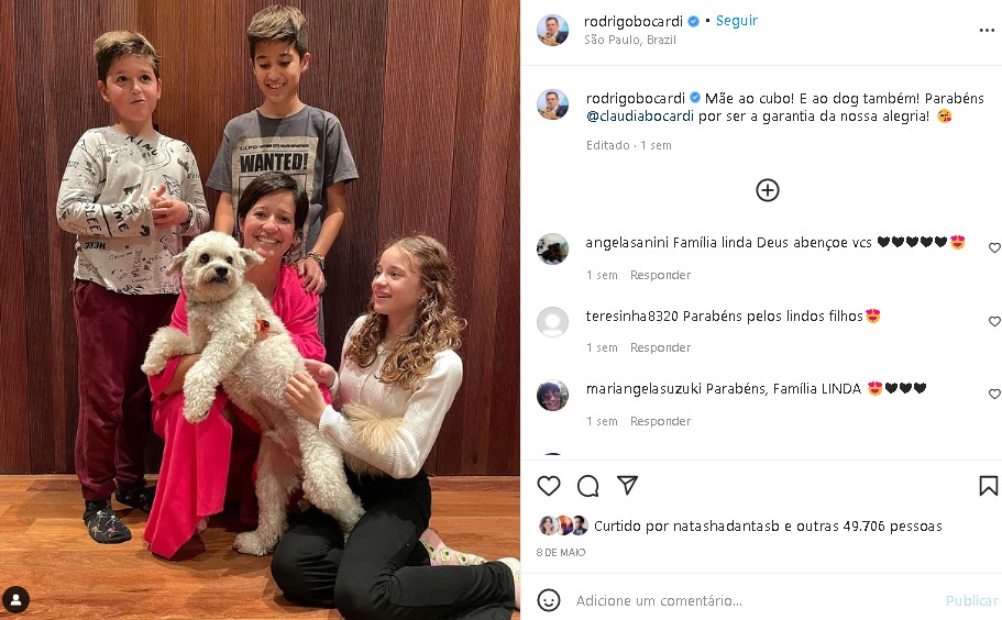 Rodrigo Bocardi decidiu expor a família e assumiu com quem é casado (Foto: Reprodução/ Instagram)