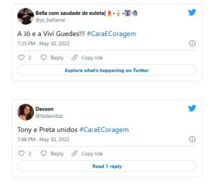 Web repercutiu os personagens de Paolla Oliveira, Marcelo Serrado e Taís Araújo em "Cara e Coragem" (Foto: Reprodução / Twitter)