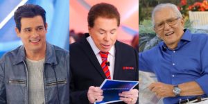 Celso Portiolli, Silvio Santos e Carlos Alberto de Nóbrega (Foto: Divulgação/SBT)