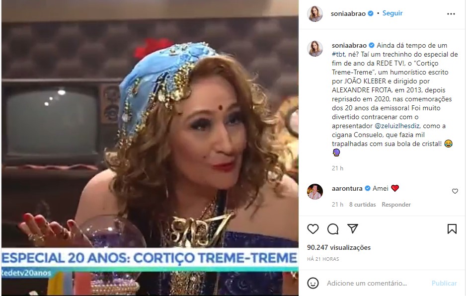 Sonia Abrão como Consuelo na sitcon Cortiço Treme-Treme - Foto: Reprodução