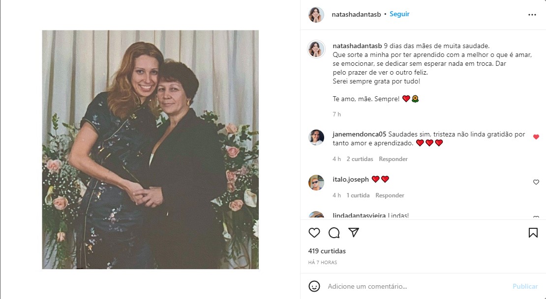 Esposa de Bonner se declara a mãe em textão - Foto: Reprodução