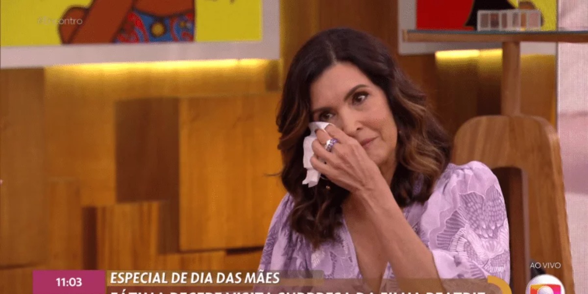 Fátima Bernardes vai aos prantos no Encontro - Foto: Reprodução