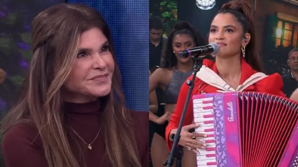 Faustão recebeu Cristiana Oliveira e Lucy Alves em seu programa na Band- Foto: Montagem/TV Foco