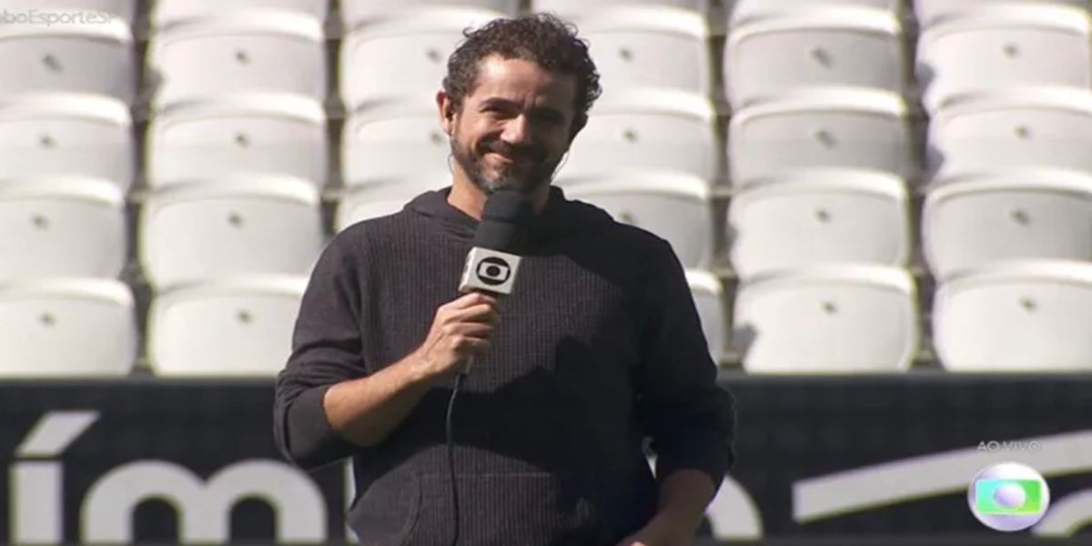 Felipe Andreoli deixou estúdio e surgiu direto em arena (Foto: reprodução) 