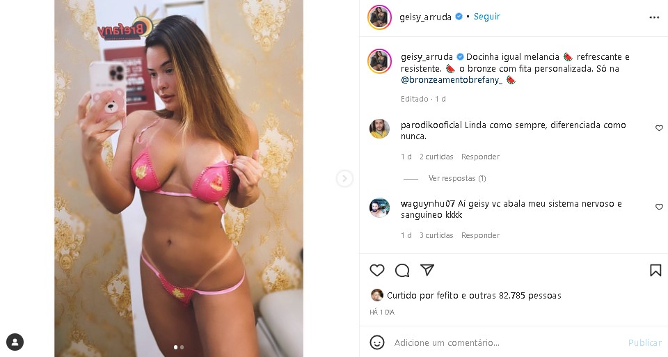 Famosa apostou na sensualidade (Foto: Reprodução/ Instagram)