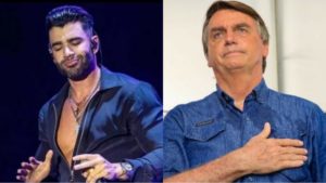 Gusttavo Lima permite discurso pró-governo Bolsonaro em palco (Montagem/ Reprodução)