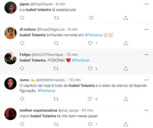 Internautas elogiaram a atuação de milhões da intérprete de Maria Bruaca na novela das nove da Globo (Foto: Reprodução / Twitter)