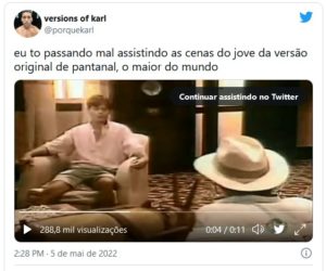 Jove da primeira versão, faz mais sucesso do que do remake (Foto: Reprodução / Twitter)