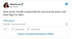 Jove (Jesuita Barbosa) ao ficar nu diante de Juma (Alanis Guillen) em 'Pantanal' deixou a web em polvorosa (Foto: Reprodução / Twitter)